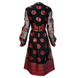 Malcolm Starr 1970s Black, Red and Gold Lurex Dress, back