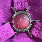 Versace 2010s Purple Matte Crepe Mermaid Gown with Train, detail