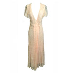 30s Peach Lace Dressing Gown - Vintage wedding dress