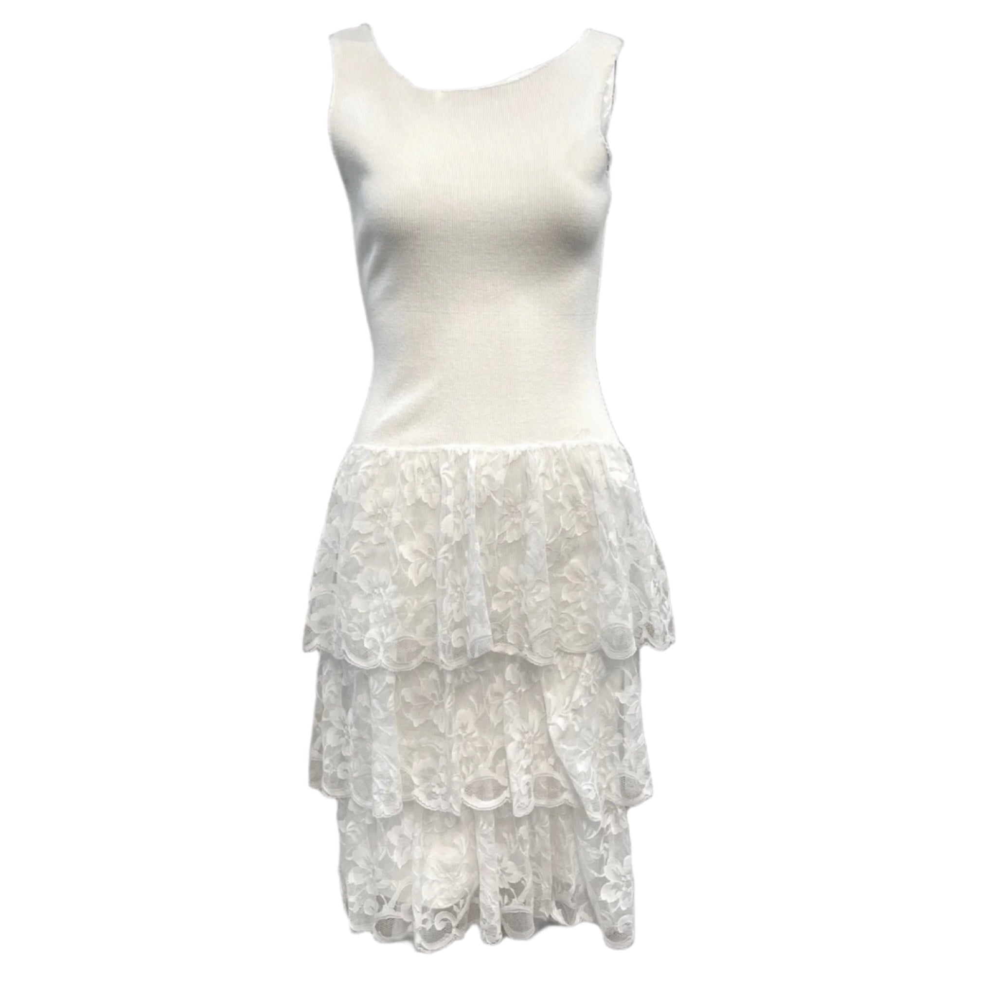 Patrick Kelly S/S 1986 White Lace and Cotton Tank Dress - The Way We Wore