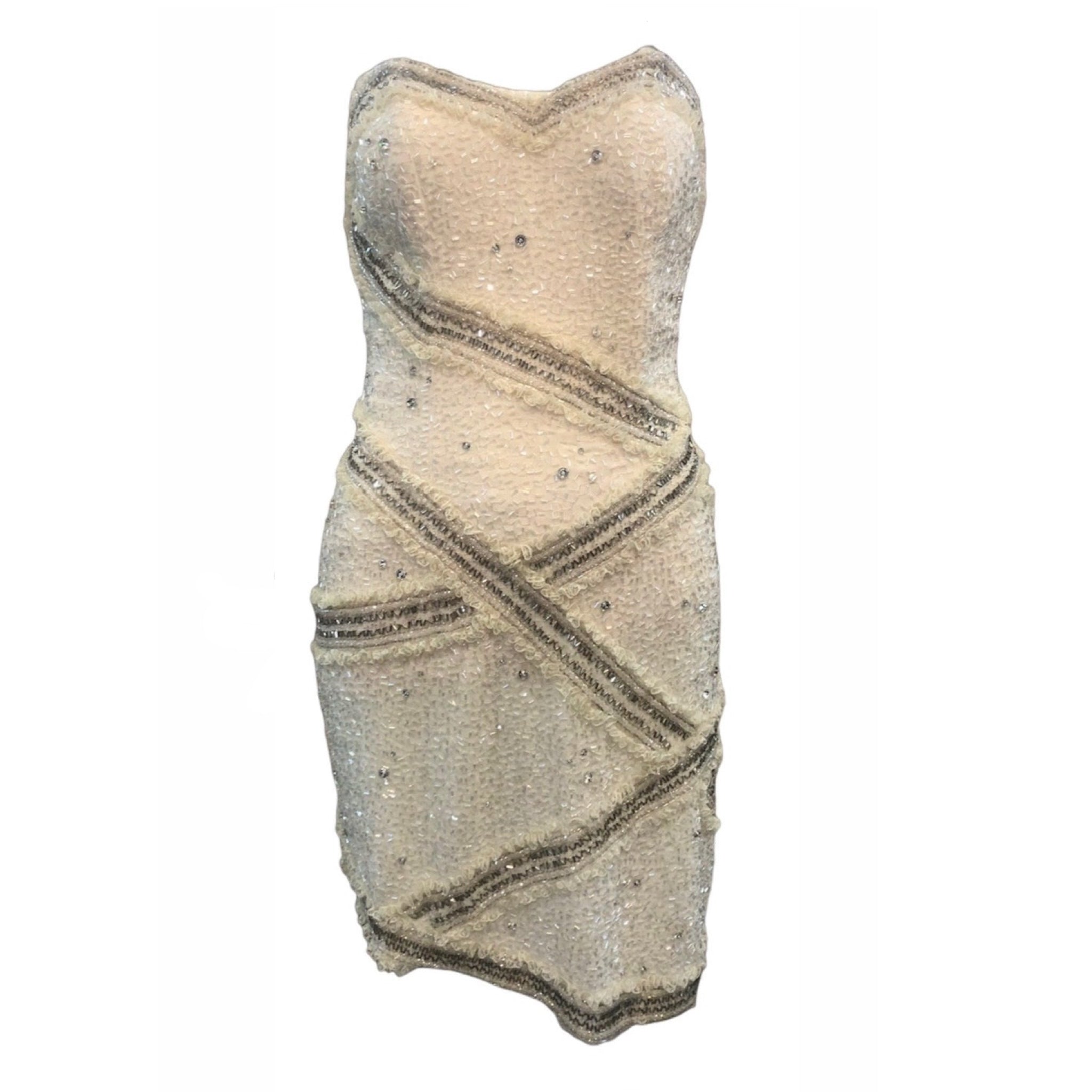  Fabrice 80s White Strapless Cocktail Dress - The ay We Wore