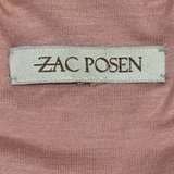Zac Posen 2010s Peachy Pink Ruched Mock Neck Cocktail Dress, label