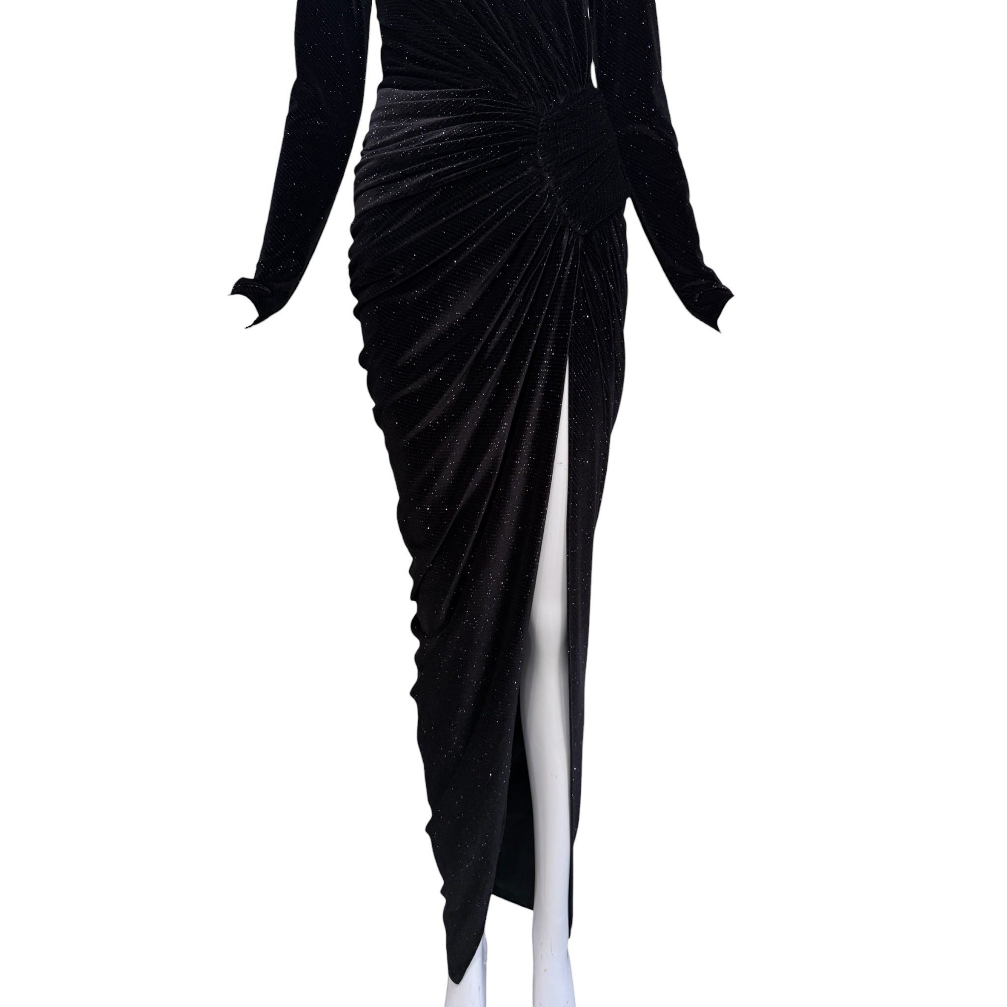 alexandre vauthier black velvet dress Velvet mini dress