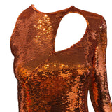 ++++ PRICE Emilio Pucci F/W 2017 Orange Sequin One Shoulder Cut-Out Blouse