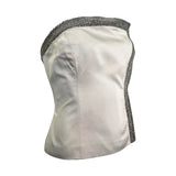 Richard Tyler Couture 1990's Satin Silver Slate Two Piece, top side