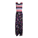 Cavalli Striped and Animal Knit Lurex Maxi Dress