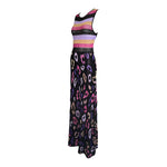 Cavalli Striped and Animal Knit Lurex Maxi Dress, slight side
