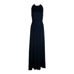 Geoffrey Beene Late 1970's Black Jersey Halter Neck Evening Gown