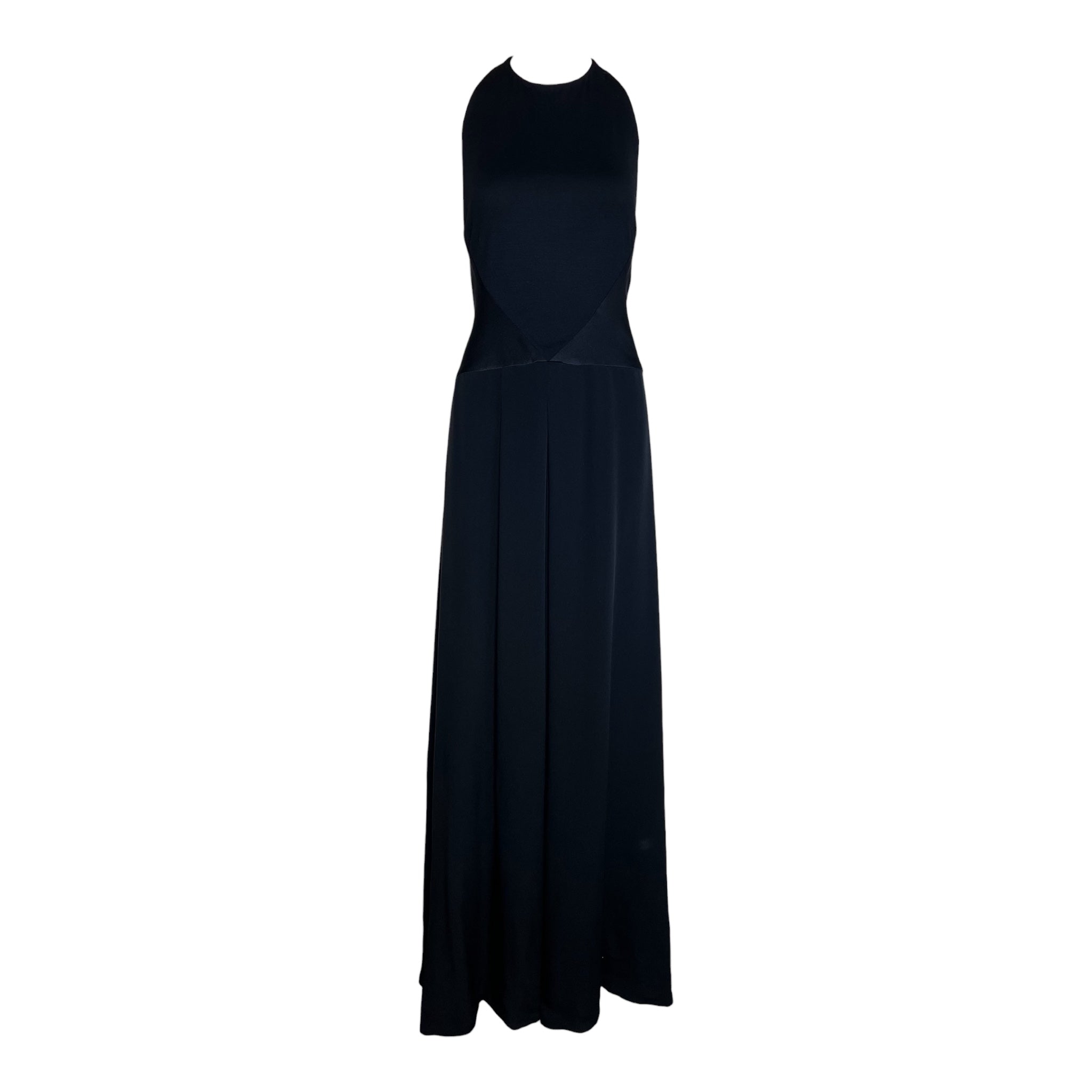 Geoffrey Beene Late 1970's Black Jersey Halter Neck Evening Gown