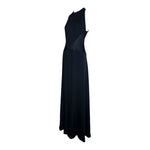 Geoffrey Beene Late 1970's Black Jersey Halter Neck Evening Gown, side