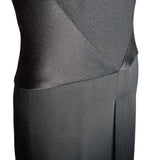 Geoffrey Beene Late 1970's Black Jersey Halter Neck Evening Gown, waist