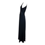 Geoffrey Beene Late 1970's Black Jersey Halter Neck Evening Gown, side 2