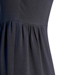 Christian Dior 2000's Black Silk Plunging Neck Evening Gown, waist seam