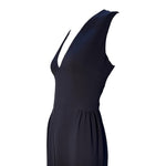 Christian Dior 2000's Black Silk Plunging Neck Evening Gown, side top