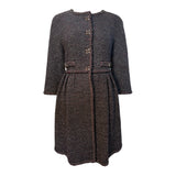 Chanel F/W 2011 Metallic Grey, Violet, Burgundy Wool Boucle Knit Coat