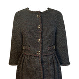 Chanel F/W 2011 Metallic Grey, Violet, Burgundy Wool Boucle Knit Coat