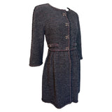 Chanel F/W 2011 Metallic Grey, Violet, Burgundy Wool Boucle Knit Coat