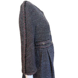 Chanel F/W 2011 Metallic Grey, Violet, Burgundy Wool Boucle Knit Coat