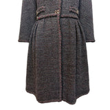 Chanel F/W 2011 Metallic Grey, Violet, Burgundy Wool Boucle Knit Coat