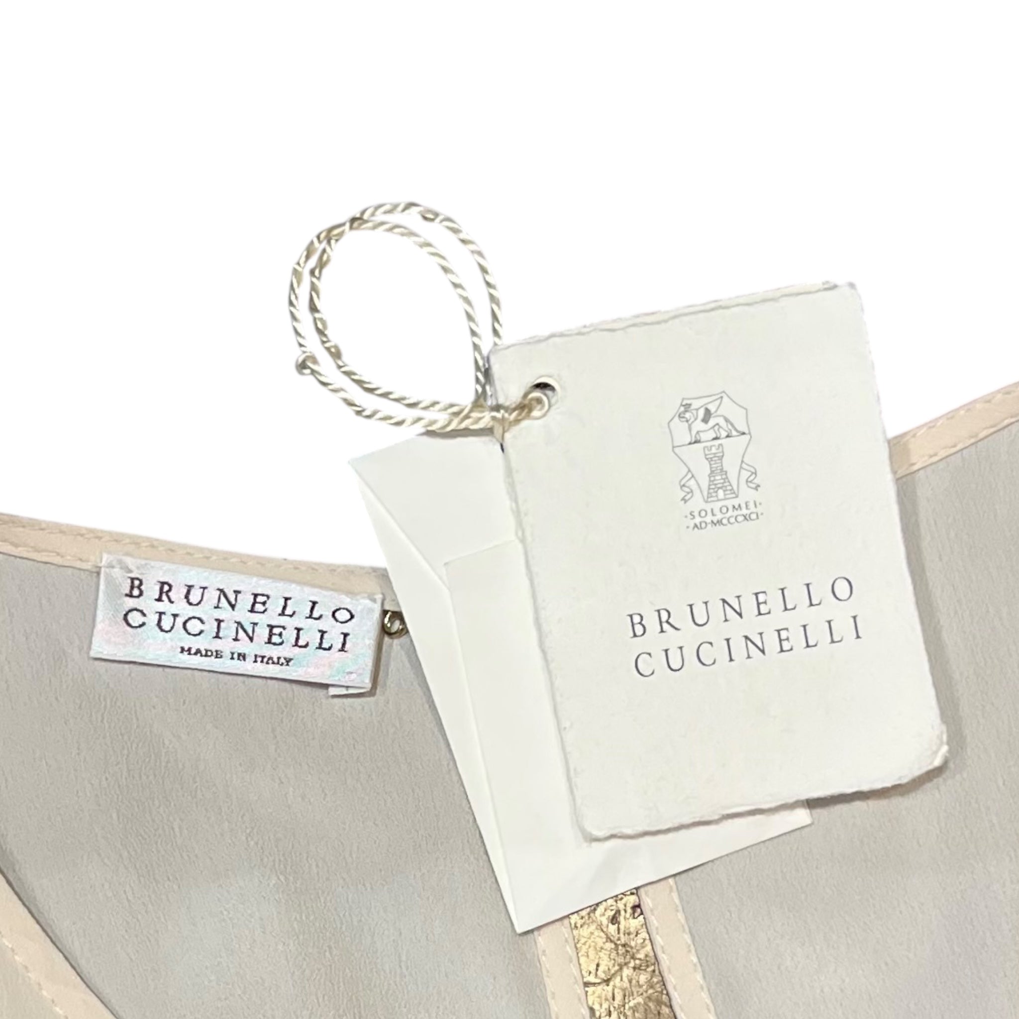 Brunello Cucinelli Pale Pink Dress Tiered Silk Crepe Dress, label