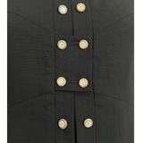 Chanel S/S 2007 Black Wool Double-Breasted Military Style Jacket, buttons