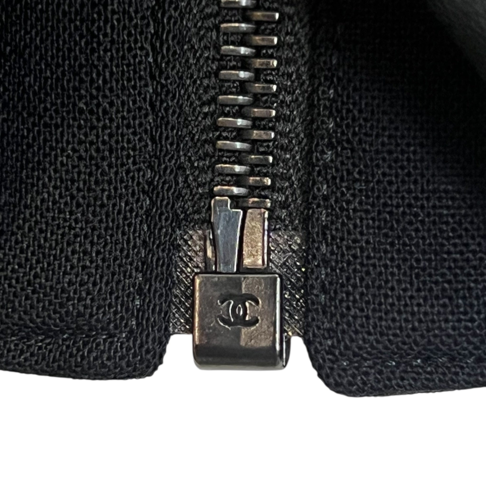 Chanel S/S 2007 Black Wool Double-Breasted Military Style Jacket, zipper stop