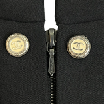 Chanel S/S 2007 Black Wool Double-Breasted Military Style Jacket, zipper detail
