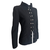 Chanel S/S 2007 Black Wool Double-Breasted Military Style Jacket, side
