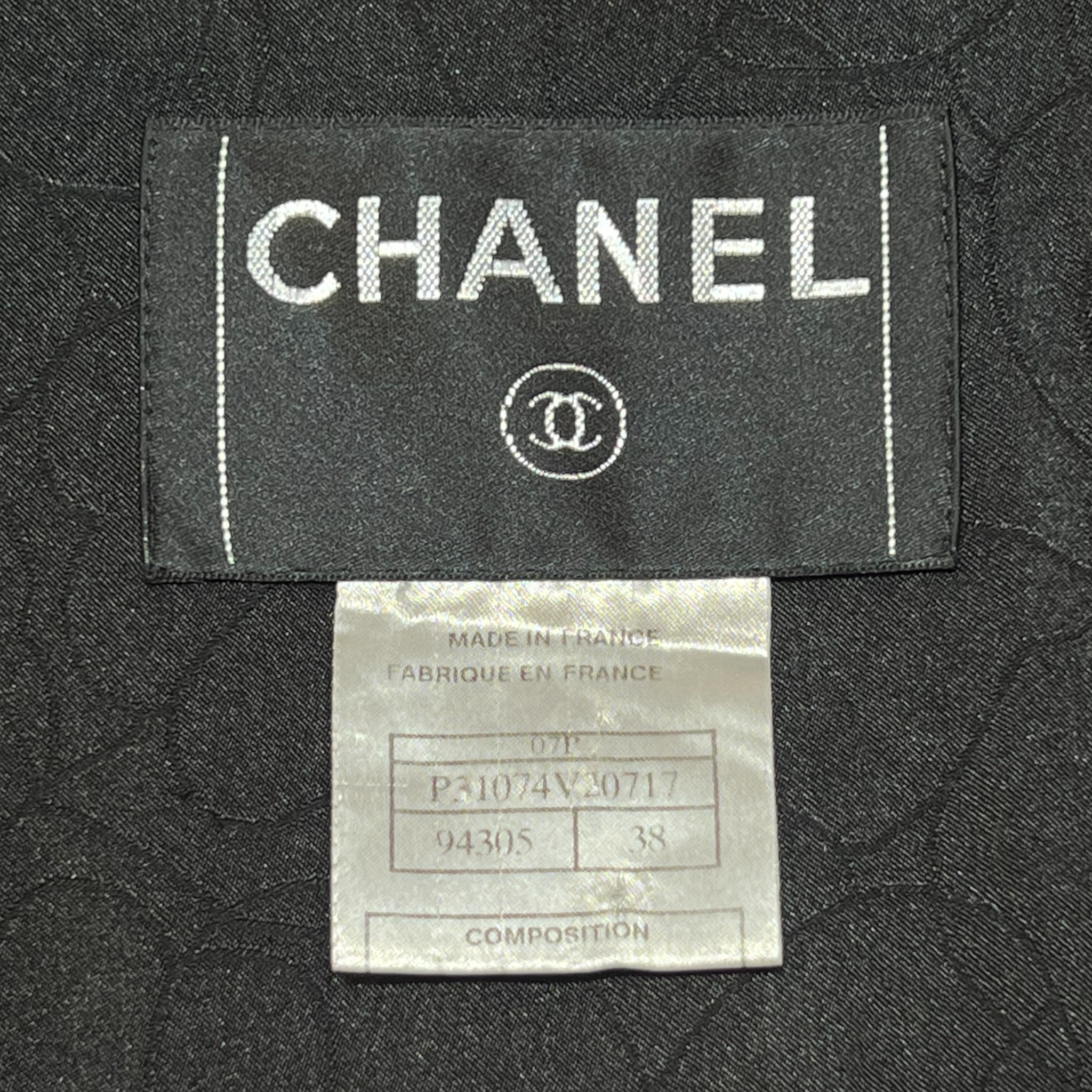 Chanel S/S 2007 Black Wool Double-Breasted Military Style Jacket, label