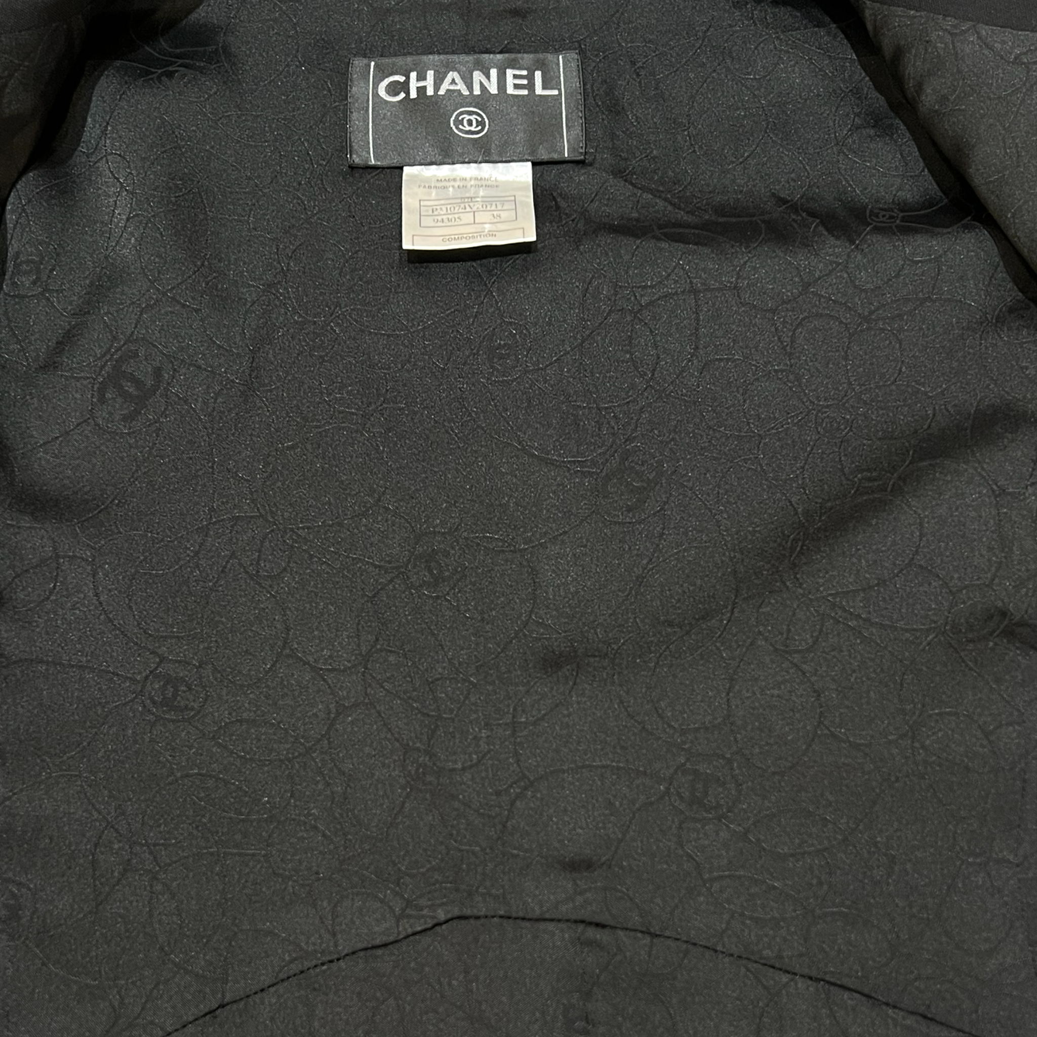 Chanel S/S 2007 Black Wool Double-Breasted Military Style Jacket, lining