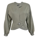 Lilli Ann Late 1940's Slate Grey Wool Skirt Suit, jacket