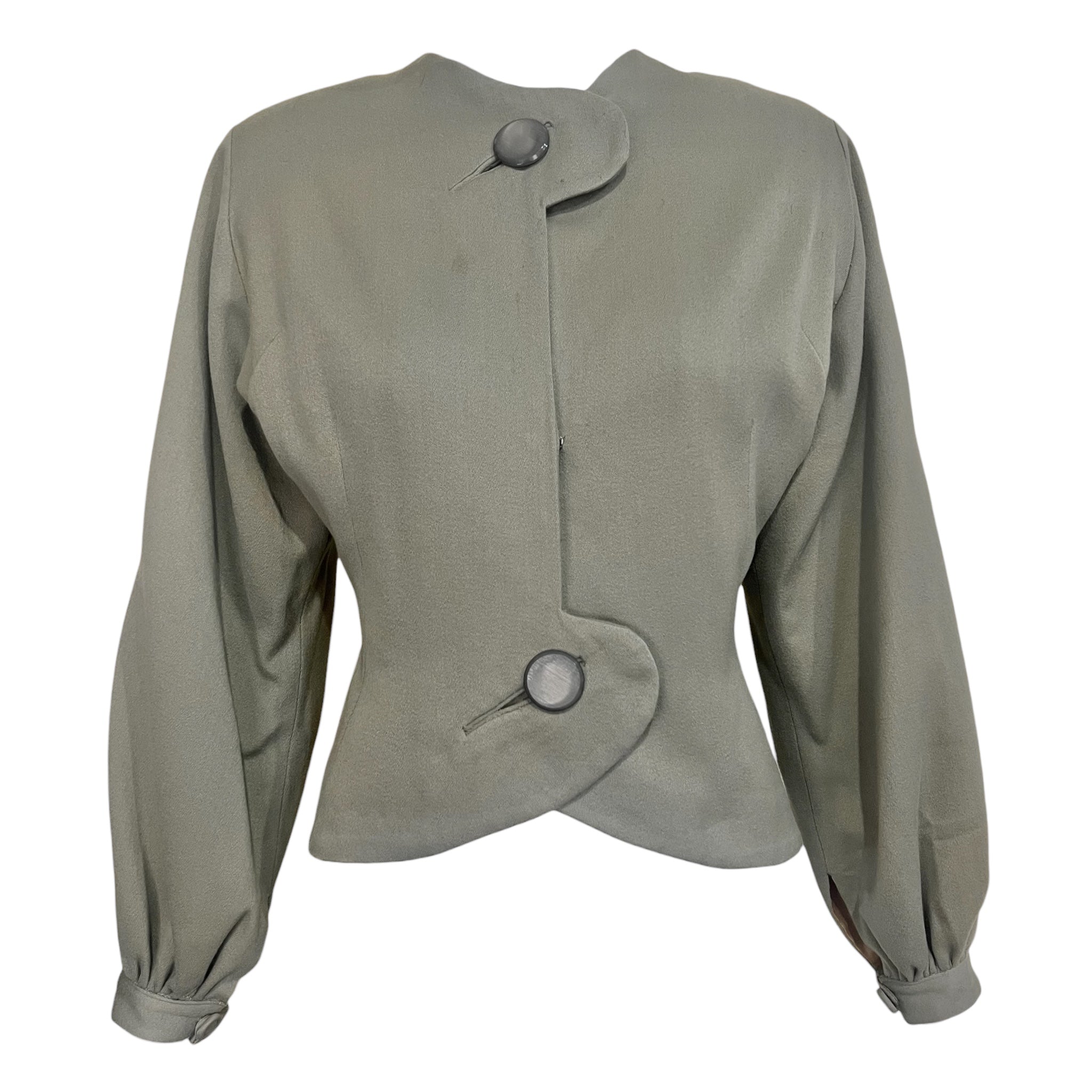 Lilli Ann Late 1940's Slate Grey Wool Skirt Suit, jacket