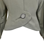 Lilli Ann Late 1940's Slate Grey Wool Skirt Suit, jacket detail