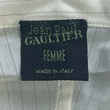 Jean Paul Gaultier Femme 2000's Cream Pin Striped Ruched Blouse, label
