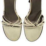 Gucci by Tom Ford S/S 1999 Ecru Leather O-Ring Strappy Sandals, 7B, close up