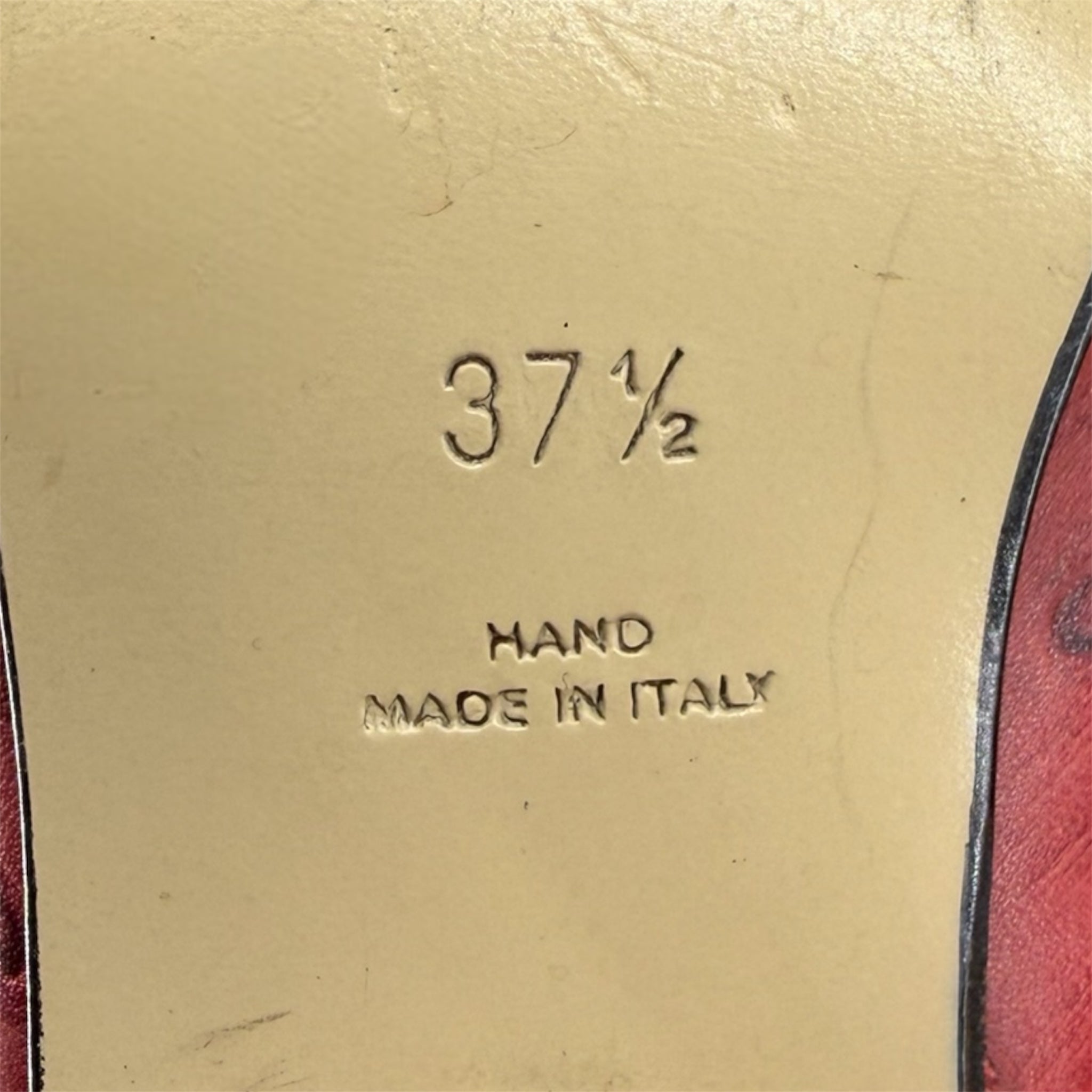 Walter Steiger Red Ostrich Leather Knee High Boots, 37 1/2, size