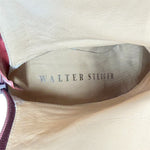 Walter Steiger Red Ostrich Leather Knee High Boots, 37 1/2, label