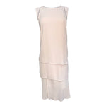 Brunello Cucinelli Pale Pink Dress Tiered Silk Crepe Dress