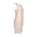 Brunello Cucinelli Pale Pink Dress Tiered Silk Crepe Dress, side