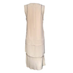 Brunello Cucinelli Pale Pink Dress Tiered Silk Crepe Dress, back