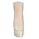 Brunello Cucinelli Pale Pink Dress Tiered Silk Crepe Dress, back