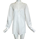 Comme Des Garcons Homme 2002 White Cotton Lace Up Pirate Blouse