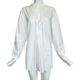 Comme Des Garcons Homme 2002 White Cotton Lace Up Pirate Blouse