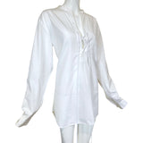 Comme Des Garcons Homme 2002 White Cotton Lace Up Pirate Blouse, side