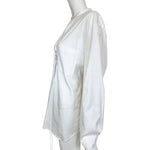 Comme Des Garcons Homme 2002 White Cotton Lace Up Pirate Blouse, side 2