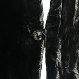 1920's Black Silk Velvet Opera Coat, button