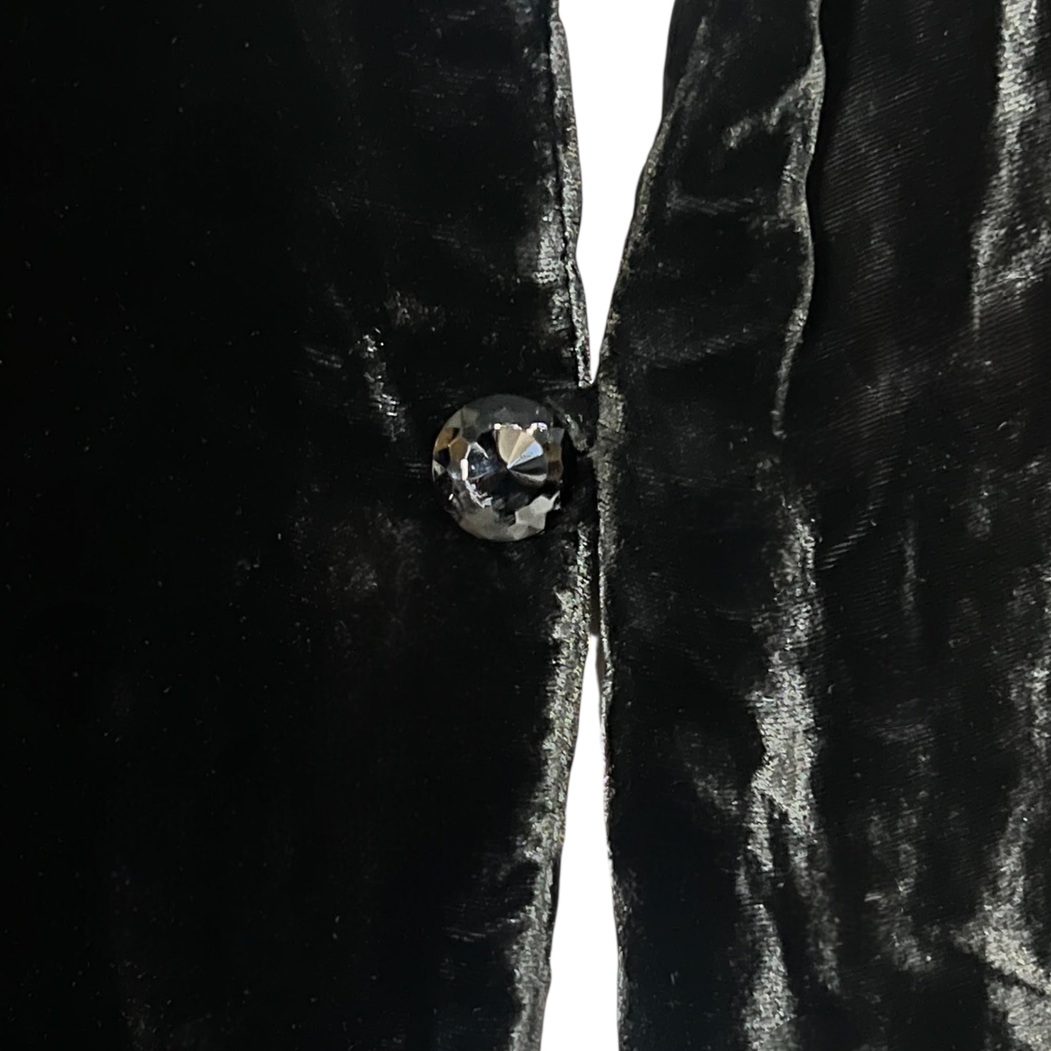 1920's Black Silk Velvet Opera Coat, button