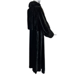 1920's Black Silk Velvet Opera Coat, back side