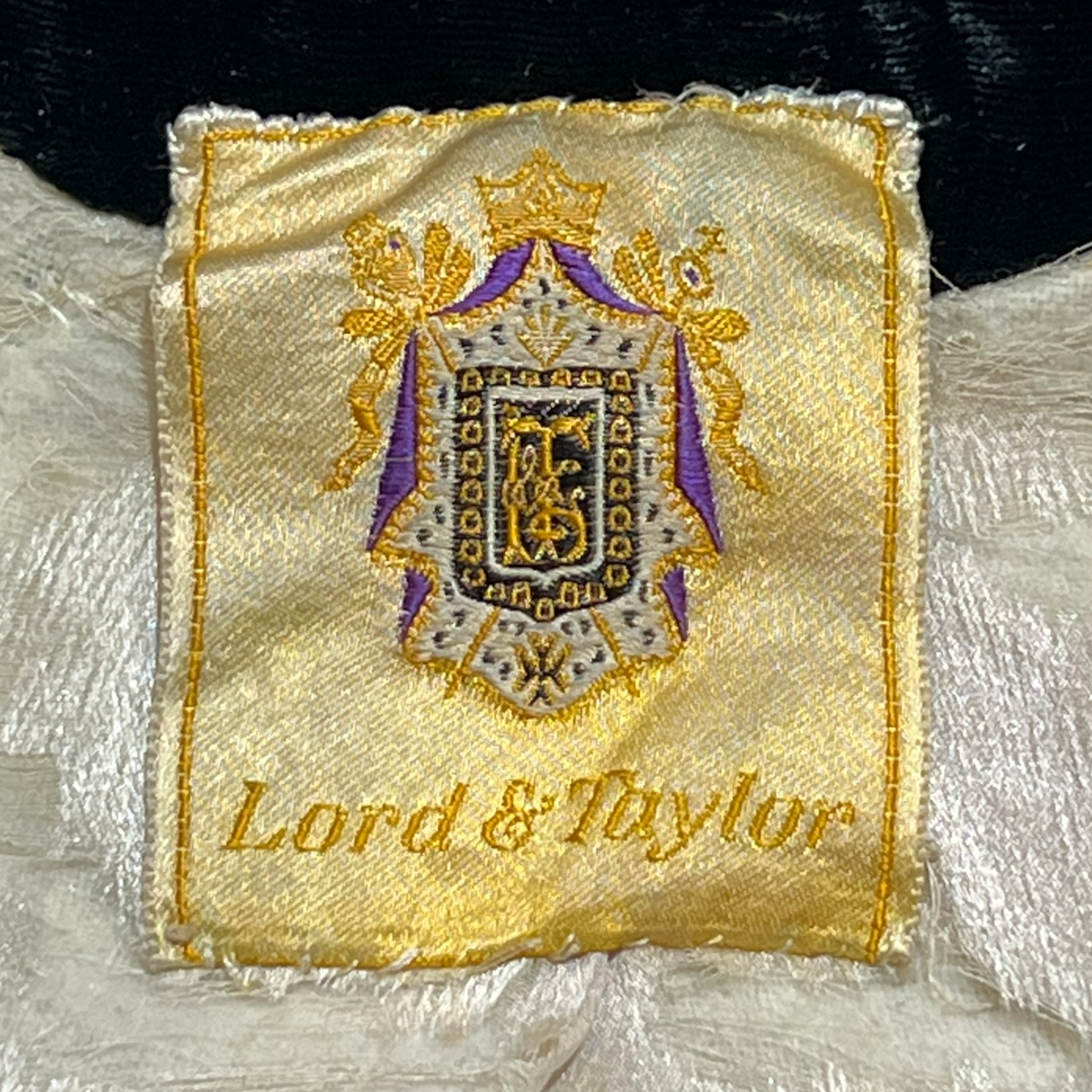 1920's Black Silk Velvet Opera Coat, label