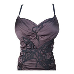 Jitrois 2000's Silk Plum Ruched Beaded Butterfly Bodycon Mini Dress, TOP